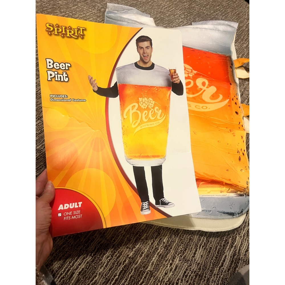 Spirit Halloween Beer Pint Costume Adult One Size Fits Most Beer Glass Tunic